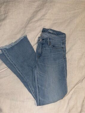GAP Light Blue Flare Jeans with Raw Hem